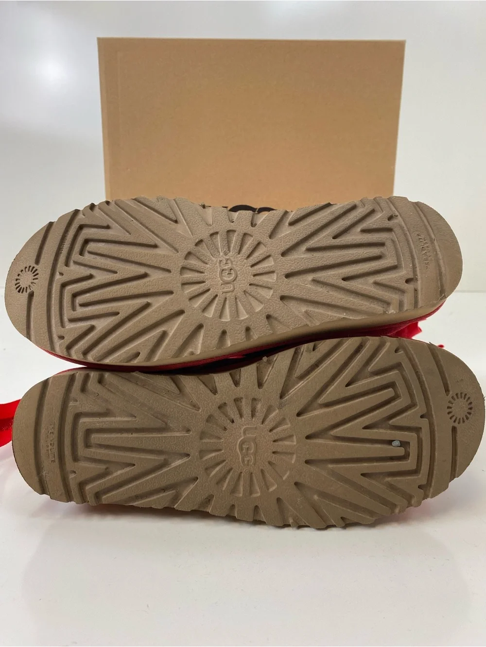 UGG Red Suede Fleece-Lined Mid-Calf Boots